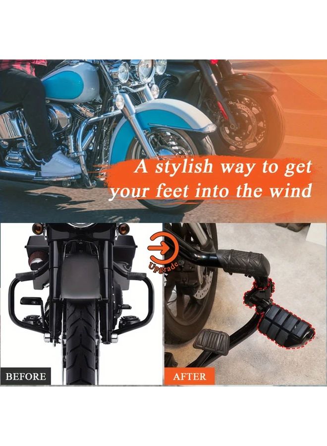 Chrome B Motorcycle Foot Pegs Short Highway Footrests Durable Plastic For Electra Road King Street Glide - Image 5
